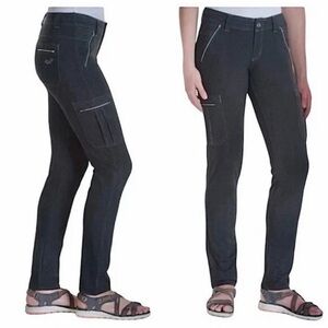 Kuhl Krush Pants Women's 4 Black Cargo Zip Pockets Skinny Hiking Outdoor Stretch